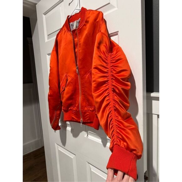 NWT ONLY THE BLIND Cherry Red Satin MOTORCYCLE BOMBER Unisex Small - Picture 13 of 16